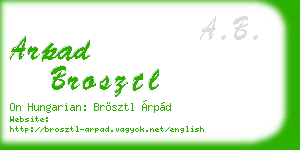 arpad brosztl business card