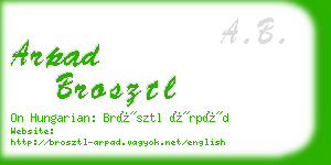 arpad brosztl business card